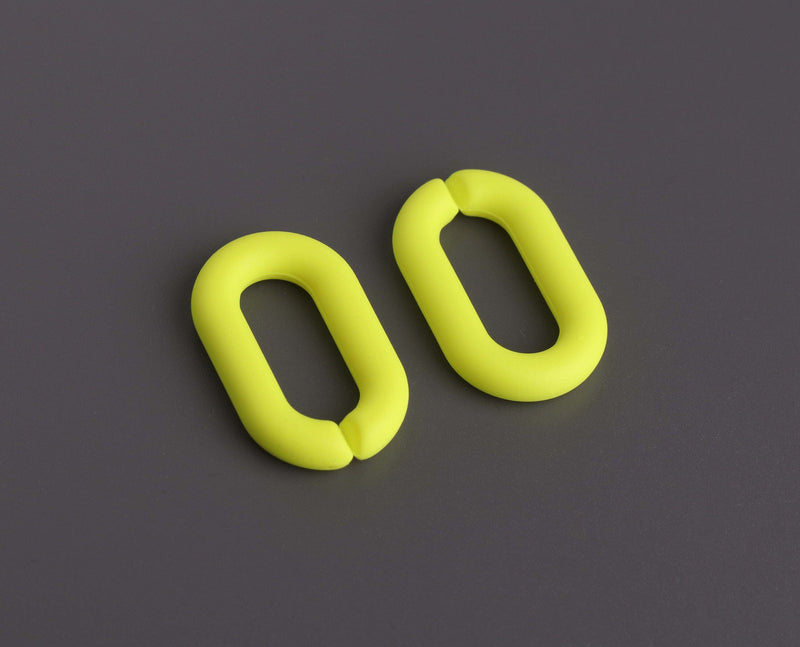 1ft Matte Neon Yellow, Chain Links, 27 x 16mm, Ultra Smooth, Plastic Chain for Necklaces and Bracelets