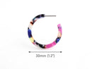 Small Colorful Hoop Earrings, 1 Pair, Perfect Size Ear Hoops, Dainty Round Hoops