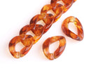 Honey Amber Plastic Chain, 1ft, 30 x 22mm, Cuban Link Necklace, Apricot Orange Designer Chain, Red Acrylic Purse Chain Handle, CH095-30-OG06