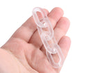 1ft Frosted Acrylic Chain Links, 31mm, Matte Crystal White, For Statement Jewelry