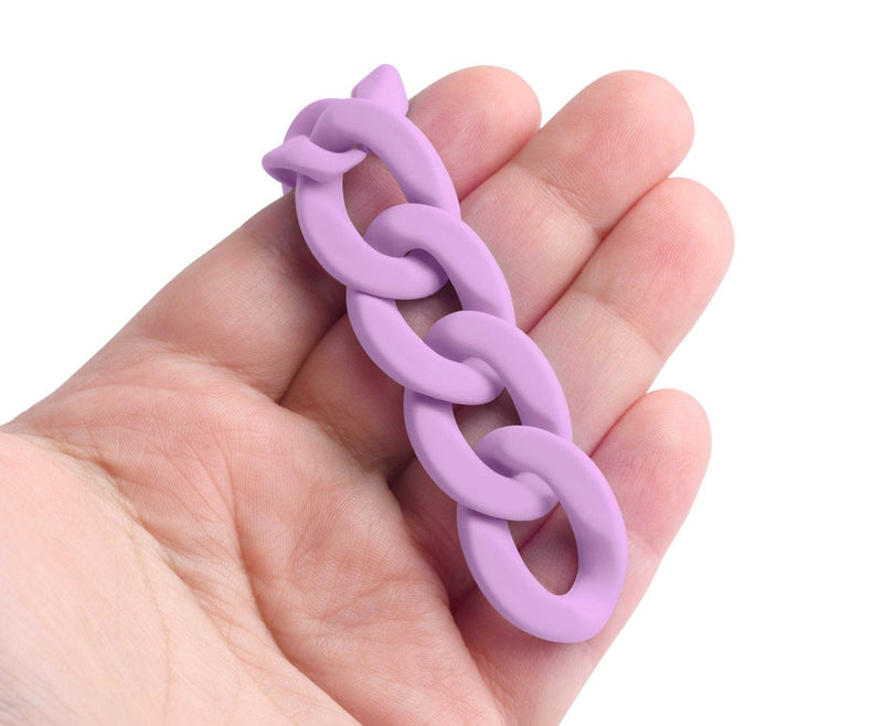 1ft Matte Purple Acrylic Chain Links, 28mm, Pastel Colored, For DIY Purse Straps
