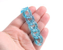 1ft Glitter Acrylic Chain Links in Ice Blue, 23mm, Transparent, Sparkly and Shiny