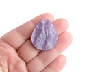 4 Large Teardrop Pendants in Purple Acrylic, Silver Glitter and Marble Ripples, Earring Blanks, 33.5 x 28mm
