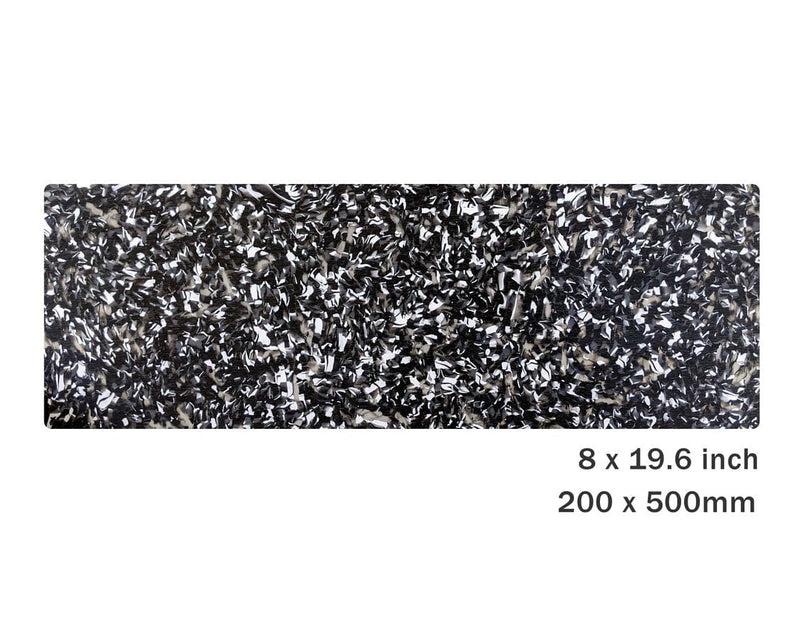 Cellulose Acetate Sheet in Tuxedo, 19.6 x 8 Inch, 2.5mm Thick, Black and White Marble, Double Sided, Laserable Plastic Material