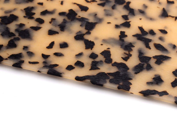 Blonde Tortoise Shell Sheet, 19.6 x 8 Inch, 2.5mm Thick, Cellulose Acetate Sheet for Laser Cutting and CNC Machines, Leopard Print Spots