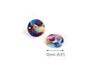 4 Rainbow Tortoise Shell Charm Connectors, Bracelet and Necklace Links with 2 Holes, Round Circles, Acetate, 12mm