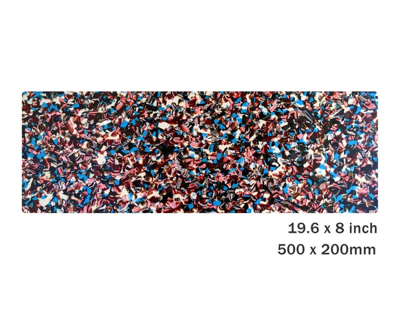 Cellulose Acetate Sheet in Graffiti, 19.6 x 8 Inch, 2.5mm Thick, Transparent with Red, Blue and Brown, Material for Laser Machines