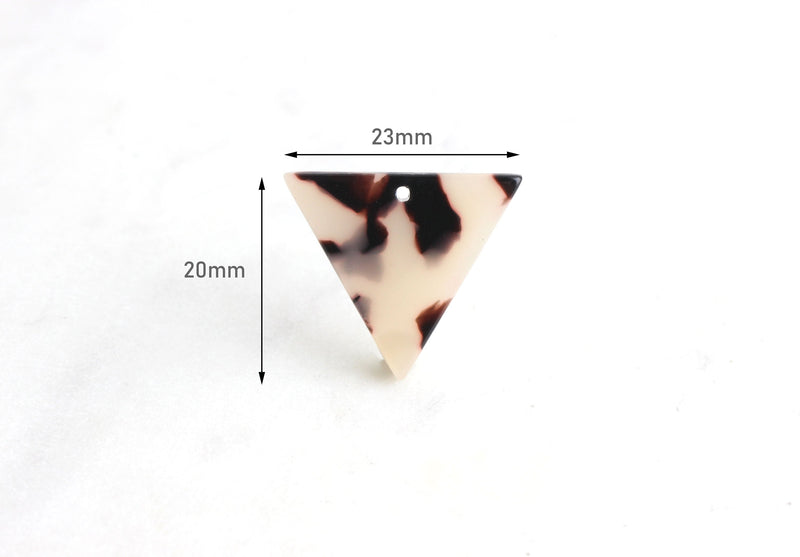 4 Inverted Triangle Drops, Blonde Tortoise Shell, Eco-Friendly Acetate, 23 x 20mm