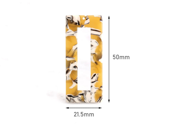 2 Vertical Rectangle Bar Pendant, Beads Mustard Yellow Tortoise Shell Supply, Yellow White Marble Resin Tortoise Earrings, DX017-50-YWB