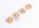 4 Dragon Scale Beads, White Gold Marble Charms, Gold Tortoise Supply, Flat Round Disc Charms 15mm, Cracked Marble Gold Veins, CN073-15-W01
