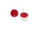 4 Maroon Red Acrylic Stud Blanks with Holes, Earring Making Components, 14mm