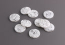 4 White Clear Acrylic Disc Blanks, 15m Discs, White Crystal Charms, Crackle Glass, Small Circle Drop, White Clear Acetate Charm, CN147-15-WCL