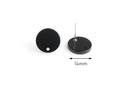 4 Solid Black Studs for Earring Making, Plastic Stud Earring Blanks, Ear Stud Findings, Shiny Black Acrylic Earring Parts, EAR065-14-BK04