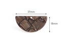 2 Brown Tortoise Shell Half Circle Charms, Textured Terrazzo Beads, Half Moon Blank, Crescent Moon Charm, Earth Tones Jewelry, CN161-37-BR01