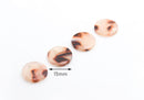4 Sakura Charms, Pink Cherry Blossom Beads, 15mm Discs, Small Circle Coins, Acrylic Circles, Transparent Pink Tortoise Shell, CN115-15-PK04