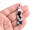4 Winter Color Jewelry Findings for Earrings, Black White Blue Marble Resin, Acetate Tortoise Shell Bead, DIY Earring Teardrop, TD041-54-U04