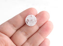 4 White Clear Acrylic Disc Blanks, 15m Discs, White Crystal Charms, Crackle Glass, Small Circle Drop, White Clear Acetate Charm, CN147-15-WCL