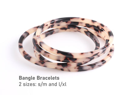 Ash Blonde Tortoise Shell Bracelet, 1pc, Light Ivory Tortoise Bangle Bracelet Blanks, Slender Thin Bangles, BCT003-sm-WT / BCT004-lx-WT