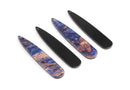 4 Skinny Teardrop Earring Supplies, 55 x 11mm, Dark Blue Copper Marble Charms, Long Teardrop Pendant, 2 Inch Teardrop Blank, TD040-54-IM02