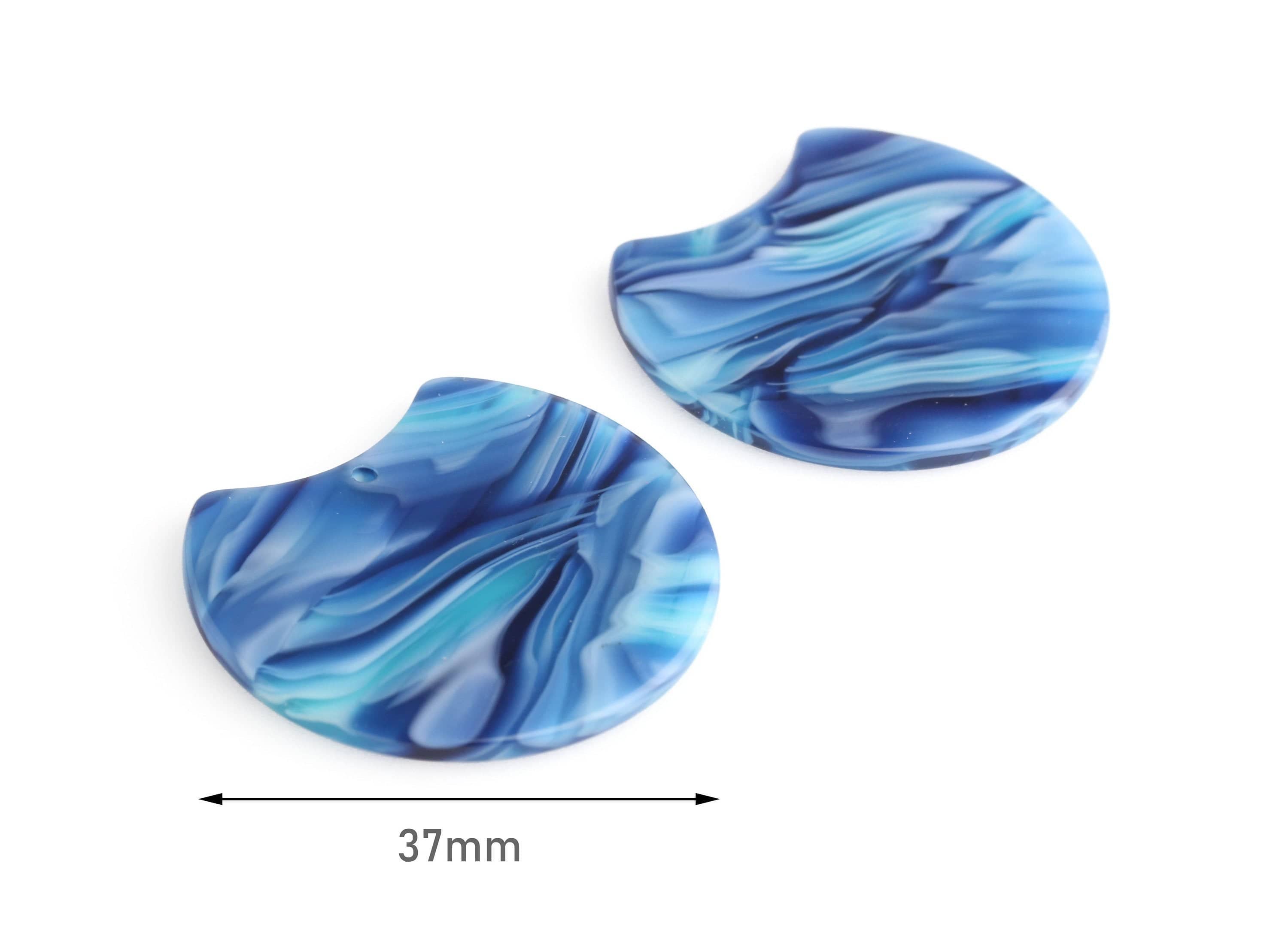 未使用品　TOO moontreeplanet/SHELLY cape navy 2 Dark Blue Tortoise Shell Half Circle Blanks, Crescent Moon