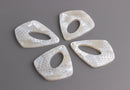 4 Silver Snakeskin Diamond Shape Charms, Light Gray Crocodile Pattern, Flat 1.5 Inch Teardrop Findings Cut Out, Gold Glitter, TD051-38-GY03