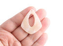 4 Pearl White Snakeskin Print Teardrop Findings, Gold Glitter Acrylic Earring Blank, Albino Python, Flat Rhombus Diamond Shape, TD050-38-W09