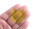 2 Neon Yellow Half Circle Findings, 37mm, Acrylic Laser Cut Charms, Round Discs, Fluorescent Yellow Bead, Wide Crescent Moon, CN251-37-YW04