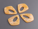 4 Orange Snakeskin Print Charms, 1.5" Inch, Open Teardrop Findings, Resin Pendulum, Diamond Shape Beads, Gold Glitter Acrylic, TD058-38-OG03