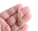 4 Wood and Resin Charms with Silver Foil Flake, 44mm x 7.5mm, Flat Stick Earring Charm, Tear Drop Pendant, Diagonal Angle Cut, TD069-44-WDSF