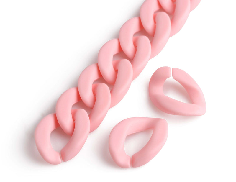 1ft Light Pink Acrylic Chain Links, 23 x 17mm, For Jewelry, Chunky Necklaces and Purse Chain Straps