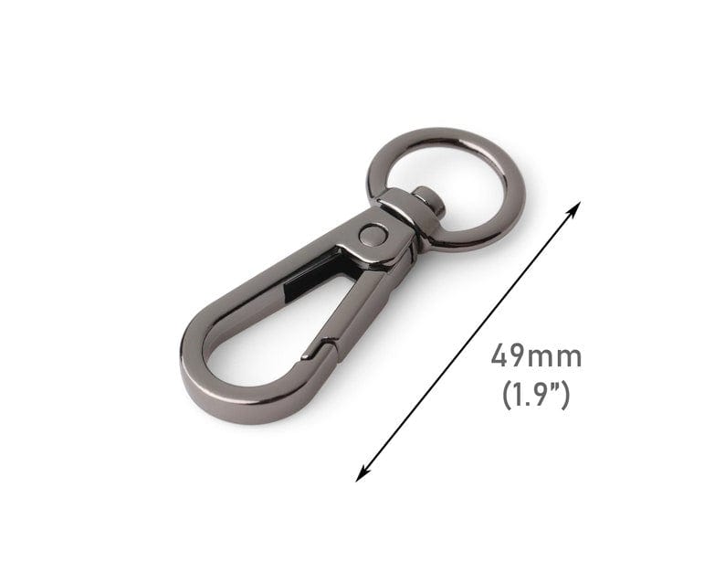 2 Gunmetal Black Snap Hooks with Swivel for Bags, Metal, Large Clips, Purse  Strap Attacher Rings, Hardware Closure, 1.9 Inch