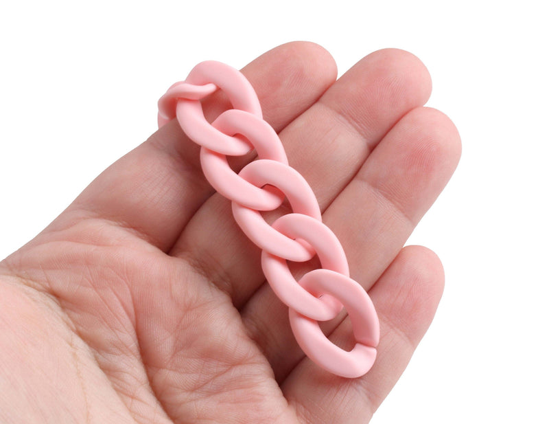 1ft Light Pink Acrylic Chain Links, 23 x 17mm, For Jewelry, Chunky Necklaces and Purse Chain Straps