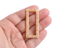 2 Pale Yellow Rectangle Rings, 50 x 21.5mm, Acetate Plastic, Flat Rectangle Sliders, Purse Hardware