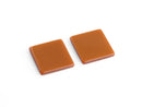 4 Square Flatbacks in Sunkissed Brown, 19 x 19mm, Undrilled, Resin Cabs