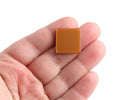 4 Square Flatbacks in Sunkissed Brown, 19 x 19mm, Undrilled, Resin Cabs