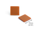 4 Square Flatbacks in Sunkissed Brown, 19 x 19mm, Undrilled, Resin Cabs