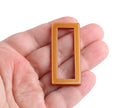 2 Sunkissed Brown Rectangle Ring Beads, 50 x 21.5mm, Acetate Plastic, Flat Rectangle Sliders