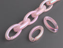 1ft Iridescent Light Pink Acrylic Chain Links, 35 x 20mm, Translucent Pink Plastic Chain, Thick Oval Cable