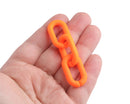 1ft Matte Neon Orange Acrylic Chain Links, 27 x 16mm, Ultra Smooth, Plastic Chain for Necklaces and Bracelets