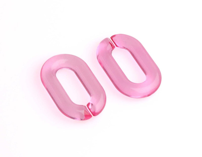 1ft Hot Pink Chain Links, 31mm, Transparent Acrylic, Japan Fashion Gyaru