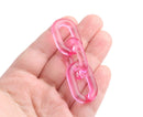 1ft Hot Pink Chain Links, 31mm, Transparent Acrylic, Japan Fashion Gyaru