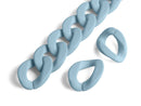 1ft Matte Steel Blue Plastic Chain Links, Blue-Gray Colored, Luxury Designer Chain for Purses and Jewelry, 24 x 17mm