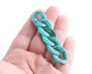 1ft Turquoise Green Acrylic Chain Links, 23mm, Marble, For Chunky Necklaces