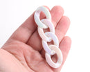 1ft Opal White Acrylic Chain Links, 29mm, Iridescent, For Statement Necklaces