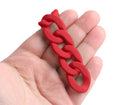 1ft Matte Red Acrylic Chain Links, 28mm, For Craft and Jewelry Making