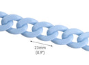 1ft Baby Blue Acrylic Chain Links, 23mm, For Chunky Bracelets and Miami Necklaces