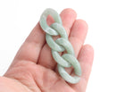 1ft Succulent Green Chain Links, 29mm, Marble Acrylic, Oversized Curb Chain