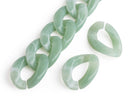 1ft Succulent Green Chain Links, 29mm, Marble Acrylic, Oversized Curb Chain