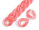 1ft Natural Pink Chain Links, 23mm, Acrylic, Light Pink Marble, For Necklaces