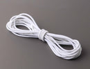 Round Elastic Cord 2mm, 5 Yards, Stretchy Cord, Braided Elastic Trim, One Continuous Length, Uncut White Elastic for Sewing